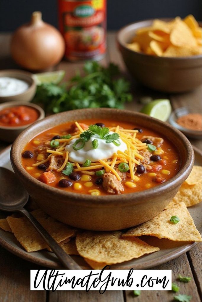 slow cooker chicken taco soup