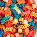 red white and blue pasta salad