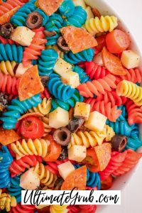 red white and blue pasta salad