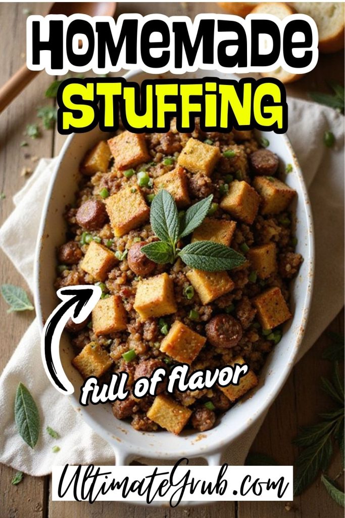 homemade stuffing, homemade sausage stuffing