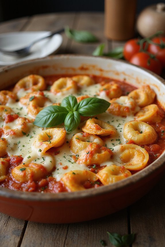 baked cheesy tortellini casserole