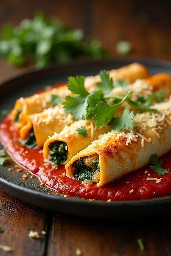 cheesy spinach enchiladas recipe