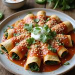 cheesy spinach filled tortillas