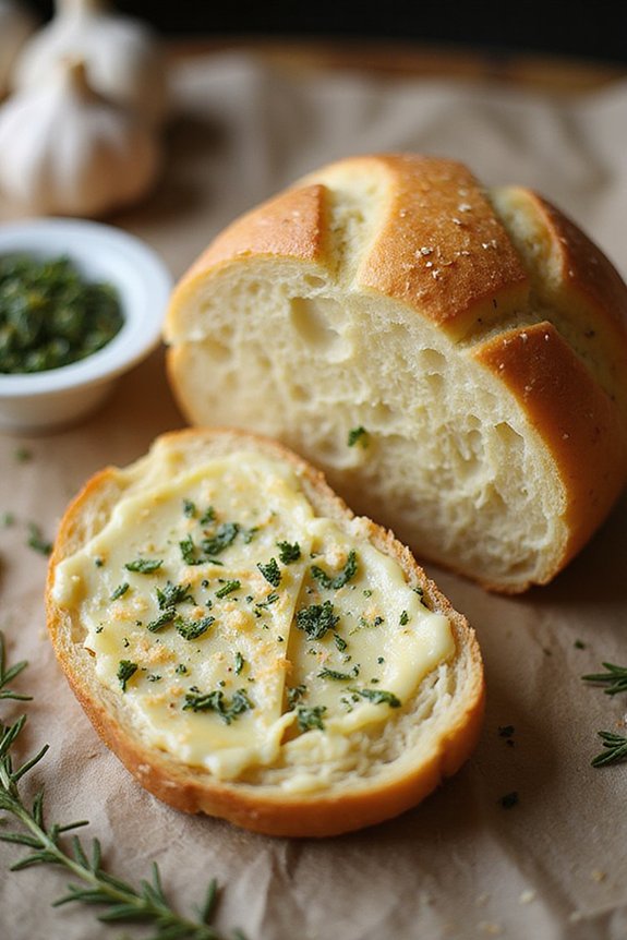 garlic bread with parmesan topping