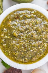roasted poblano and tomatillo salsa