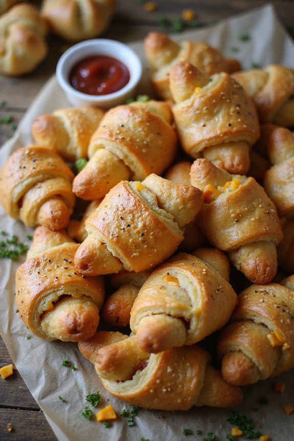 savory pastry wrapped sausages