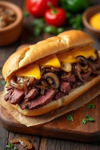 sizzling beef and cheese