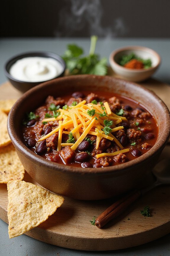 slow cooked flavorful chili