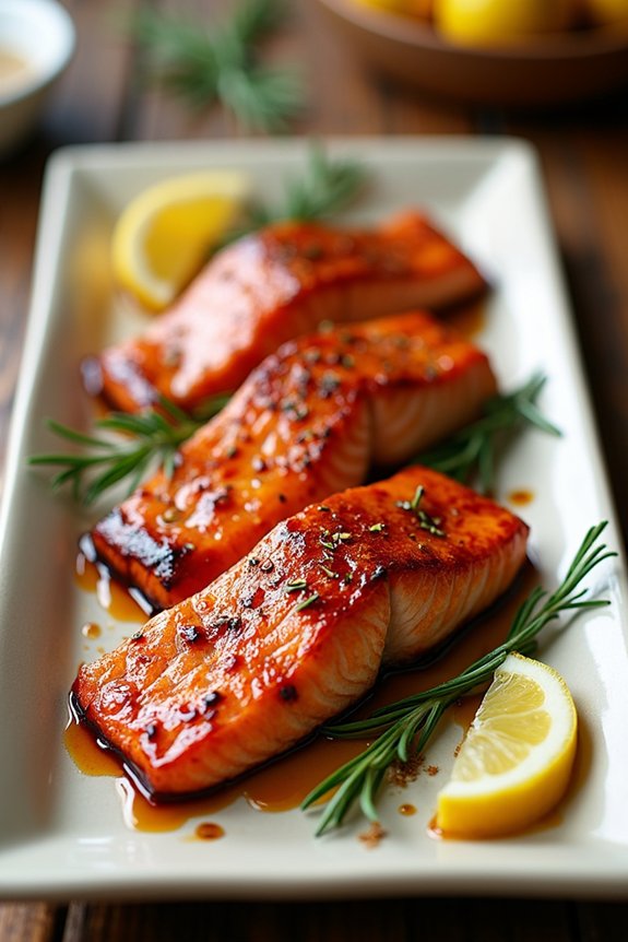 spicy glazed salmon dish